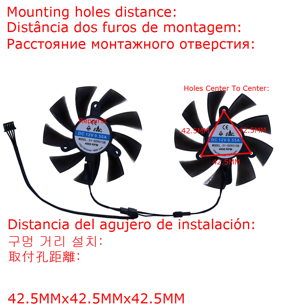 2Pcs/Set,XY-D09015B,Graphics G - огляд і ціна Rx 580 8Gb 2048Sp Gpu